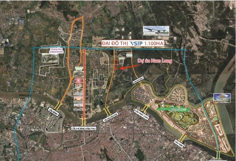 Vị trí dự án Sol Garden Thủy Nguyên nằm trong khu đô thị Nam Long Vsip Hải Phòng